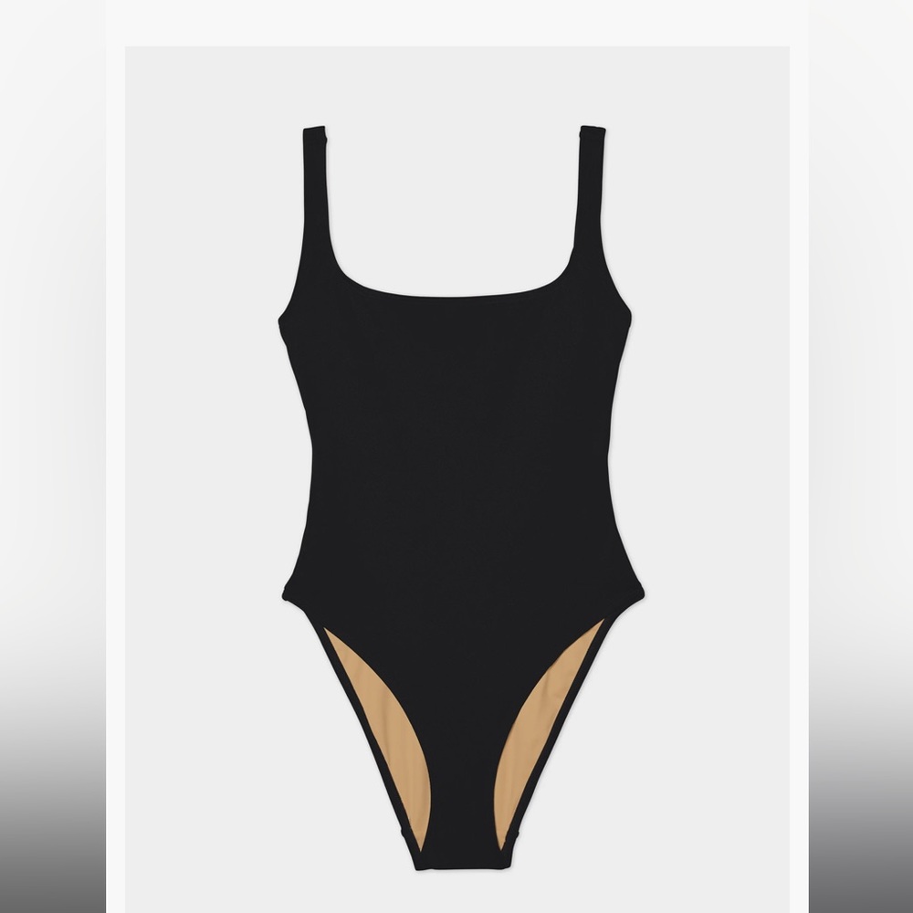 Nu swim pistachio suit black one-piece